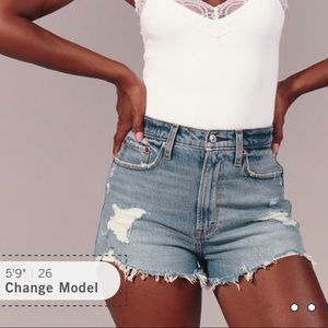 Abercrombie Curve Love High Rise Mom Jean Shorts